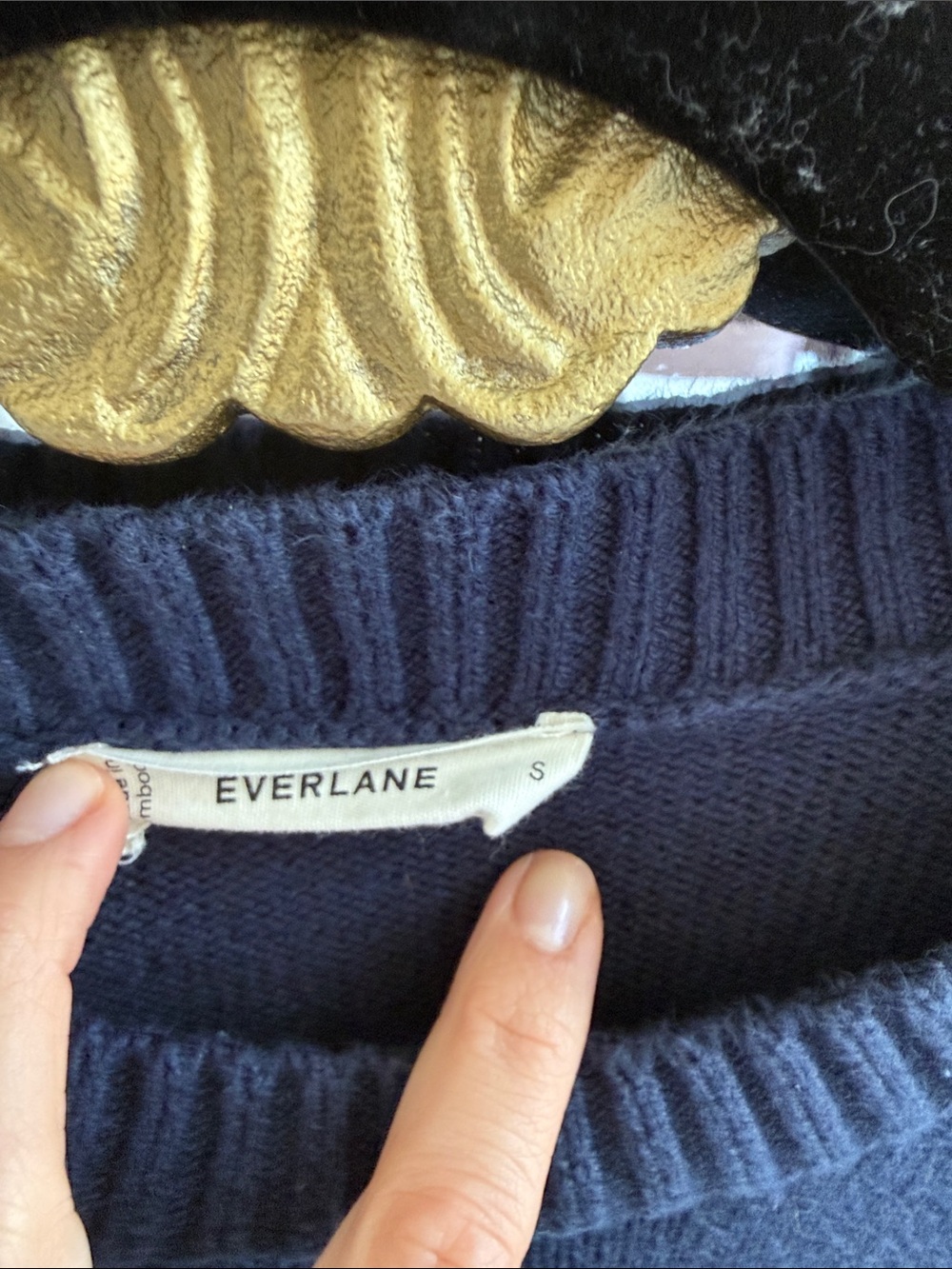 Everlane Navy Ribbed Crewneck Sweater - Picture 2 of 5